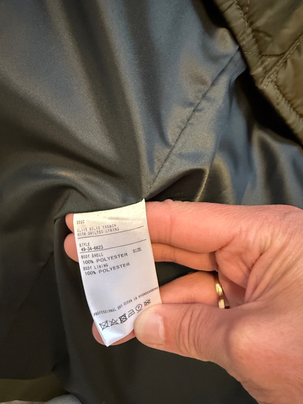 Tag on- Barney’s Olive Green Quilted Hooded Coat - Picture 11 of 16
